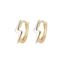 1 Pair Streetwear Lightning Plating Copper Hoop Earrings main image 5