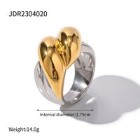 Ig Style Spiral Stripe Stainless Steel Patchwork Plating 18k Gold Plated Rings sku image 1