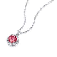 Luxurious Round Sterling Silver Moissanite Pendant Necklace In Bulk main image 3