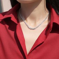 Luxurious Geometric Sterling Silver Moissanite Necklace In Bulk main image 2