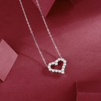 Lady Heart Shape Sterling Silver Moissanite Pendant Necklace In Bulk main image 1
