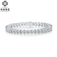 Lady Solid Color Sterling Silver Moissanite Tennis Bracelet In Bulk sku image 2