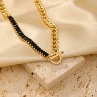 Shiny Geometric Alloy Toggle Patchwork Zircon 14k Gold Plated White Gold Plated Women's Necklace main image 5