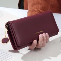 Women's Letter Solid Color Pu Leather Hidden Buckle Wallets main image 3