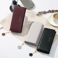 Women's Letter Solid Color Pu Leather Hidden Buckle Wallets main image 1