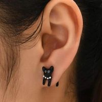 1 Pair Cute Cartoon Cat Plating Alloy Ear Studs sku image 3