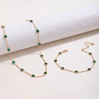 Nueva Joyería De Moda Simple Collar De Una Sola Capa De Aleación De Diamantes De Imitación Verde sku image 12
