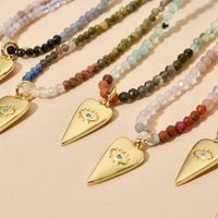 Bohemian Heart Shape Natural Stone Plating Gold Plated Pendant Necklace main image 3