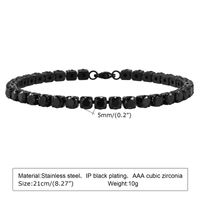 Simple Style Classic Style Solid Color 201 Stainless Steel Inlay Zircon Men'S Tennis Bracelet main image 2