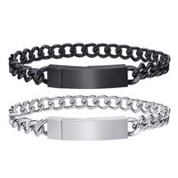 Punk Simple Style Solid Color 304 Stainless Steel Bracelets In Bulk main image 2