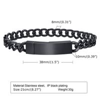 Punk Simple Style Solid Color 304 Stainless Steel Bracelets In Bulk main image 3