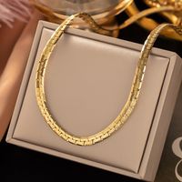 Simple Style Solid Color Titanium Steel Plating 18k Gold Plated Bracelets Necklace main image 4
