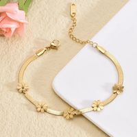 304 Stainless Steel 18K Gold Plated Cute Plating Daisy Bracelets Necklace main image 3