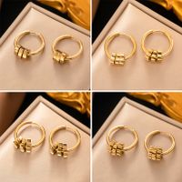 1 Pair Simple Style Geometric Plating 304 Stainless Steel 18K Gold Plated Earrings main image 1