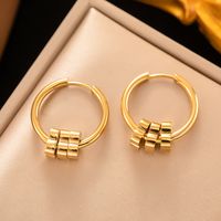 1 Pair Simple Style Geometric Plating 304 Stainless Steel 18K Gold Plated Earrings sku image 2
