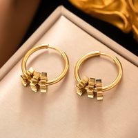 1 Pair Simple Style Geometric Plating 304 Stainless Steel 18K Gold Plated Earrings main image 5