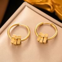1 Pair Simple Style Geometric Plating 304 Stainless Steel 18K Gold Plated Earrings sku image 5