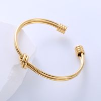Elegant Simple Style Knot 304 Stainless Steel 18K Gold Plated No Inlaid Cuff Bracelets In Bulk sku image 2