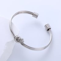 Elegant Simple Style Knot 304 Stainless Steel 18K Gold Plated No Inlaid Cuff Bracelets In Bulk sku image 1