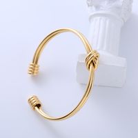 Elegant Simple Style Knot 304 Stainless Steel 18K Gold Plated No Inlaid Cuff Bracelets In Bulk main image 6