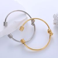 Elegant Simple Style Knot 304 Stainless Steel 18K Gold Plated No Inlaid Cuff Bracelets In Bulk main image 4