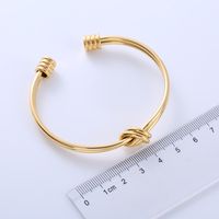 Elegant Simple Style Knot 304 Stainless Steel 18K Gold Plated No Inlaid Cuff Bracelets In Bulk main image 3