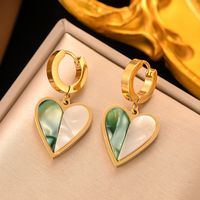 1 Pair Ethnic Style Geometric Plating Inlay 304 Stainless Steel Stone 18K Gold Plated Drop Earrings main image 4