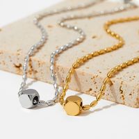 304 Stainless Steel 16K Gold Plated White Gold Plated Gold Plated Casual Simple Style Plating Solid Color Long Necklace Necklace main image 5