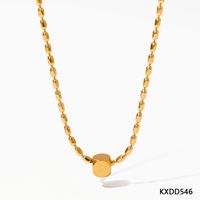 304 Stainless Steel 16K Gold Plated White Gold Plated Gold Plated Casual Simple Style Plating Solid Color Long Necklace Necklace sku image 1