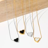 304 Stainless Steel 16K Gold Plated White Gold Plated Gold Plated Casual Simple Style Plating Inlay Heart Shape Artificial Gemstones Necklace main image 1