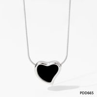 304 Stainless Steel 16K Gold Plated White Gold Plated Gold Plated Casual Simple Style Plating Inlay Heart Shape Artificial Gemstones Necklace sku image 4