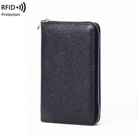 Unisex Solid Color Leather Zipper Wallets main image 5