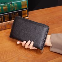 Unisex Solid Color Leather Zipper Wallets main image 6