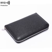 Unisex Solid Color Leather Zipper Wallets main image 4