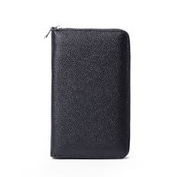 Unisex Solid Color Leather Zipper Wallets main image 2
