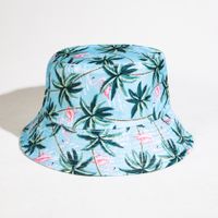 Unisex Casual Classic Style Streetwear Coconut Tree Flamingo Wide Eaves Bucket Hat main image 6