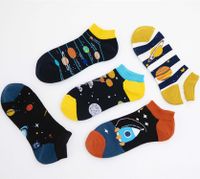 Men's Casual Color Block Cotton Printing Ankle Socks A Pair main image 5
