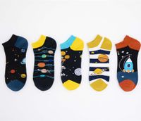 Men's Casual Color Block Cotton Printing Ankle Socks A Pair main image 6