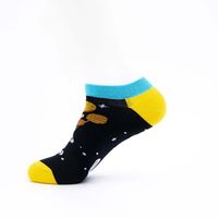 Men's Casual Color Block Cotton Printing Ankle Socks A Pair sku image 1