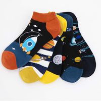 Men's Casual Color Block Cotton Printing Ankle Socks A Pair main image 3