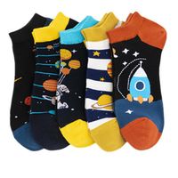 Men's Casual Color Block Cotton Printing Ankle Socks A Pair main image 4