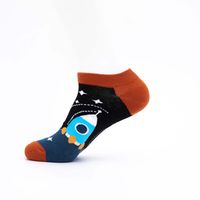 Men's Casual Color Block Cotton Printing Ankle Socks A Pair sku image 2