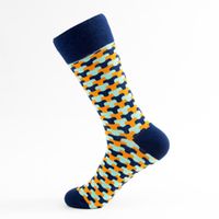 Unisex Casual Color Block Cotton Printing Crew Socks A Pair sku image 2