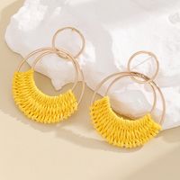 1 Pair Vacation Solid Color Braid Iron Drop Earrings main image 3