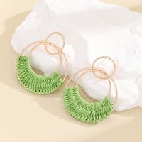 1 Pair Vacation Solid Color Braid Iron Drop Earrings main image 1