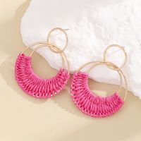 1 Pair Vacation Solid Color Braid Iron Drop Earrings main image 6