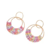 1 Pair Vacation Solid Color Braid Iron Drop Earrings main image 4