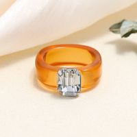 Wholesale Jewelry Simple Style Rectangle Arylic Rhinestone Rings main image 3