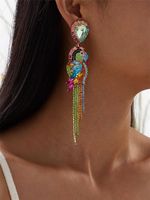1 Paire Glamour Gland Perroquet Incruster Alliage Strass Boucles D'oreilles main image 6