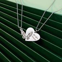 Romantic Letter Heart Shape Butterfly Stainless Steel Polishing Plating Rose Gold Plated Gold Plated Pendant Necklace main image 4